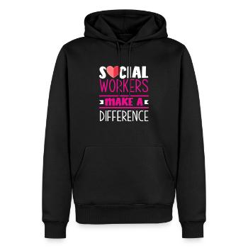 Sozialarbeiter Machen Einen Unterschied - Männer Premium Bio Hoodie - Schwarz - Vorne - Nico (187cm)