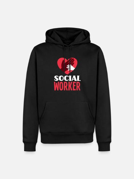 Social Work Heart Hand - Men’s Premium Organic Hoodie - black