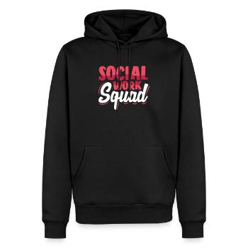 Social Work Squad - Männer Premium Bio Hoodie - Schwarz - Vorne - Nico (187cm)