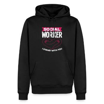 Social worker I stand by you - Men’s Premium Organic Hoodie - black - Front - Nico (187cm)