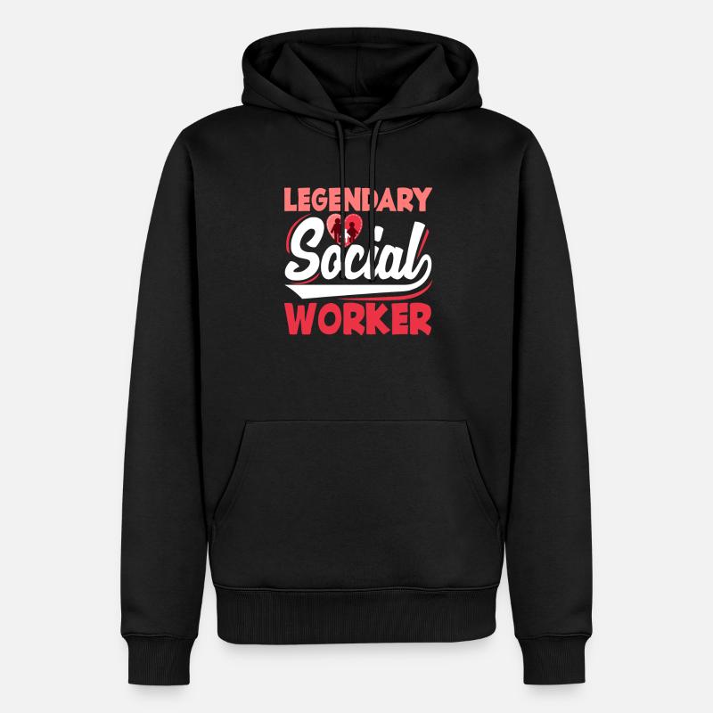 Travailleur social légendaire - Sweat à capuche Premium bio Homme - noir
