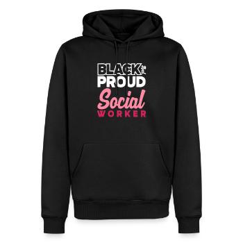 Schwarz Und Stolz Sozialarbeiter - Männer Premium Bio Hoodie - Schwarz - Vorne - Nico (187cm)