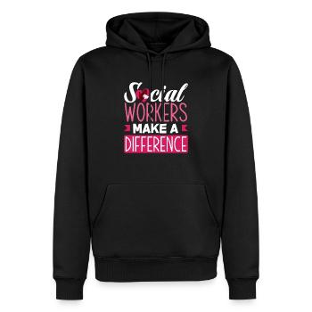 Sozialarbeiter Machen Einen Unterschied - Männer Premium Bio Hoodie - Schwarz - Vorne - Nico (187cm)