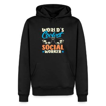 Weltweit Coolster Sozialarbeiter - Männer Premium Bio Hoodie - Schwarz - Vorne - Nico (187cm)