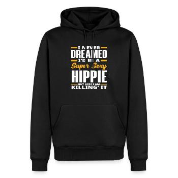 Je n’ai jamais rêvé d’être une hippie super sexy - Sweat à capuche Premium bio Homme - noir - Devant - Nico (187cm)