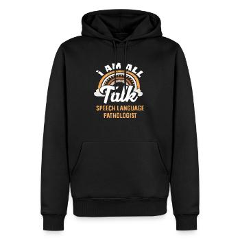 I'm All Talk Speech Therapist - Men’s Premium Organic Hoodie - black - Front - Nico (187cm)