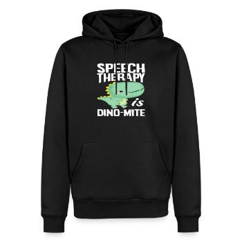 Sprachtherapie Ist Dino - Männer Premium Bio Hoodie - Schwarz - Vorne - Nico (187cm)