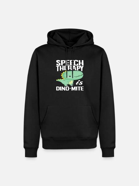 Speech therapy is dinosaur - Men’s Premium Organic Hoodie - black