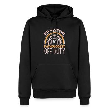 Orthophoniste en congé cœur arc-en-ciel - Sweat à capuche Premium bio Homme - noir - Devant - Nico (187cm)