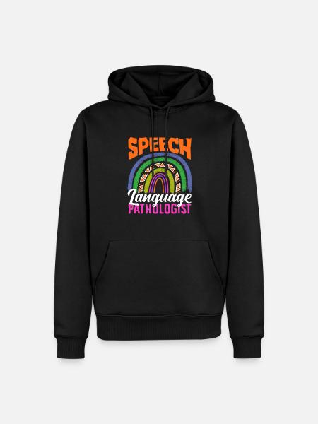 Speech Language Pathologist Rainbow - Men’s Premium Organic Hoodie - black