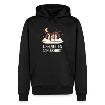 Chemise de nuit officielle Paire hérisson - Sweat à capuche Premium bio Homme - noir - Devant - Nico (187cm)