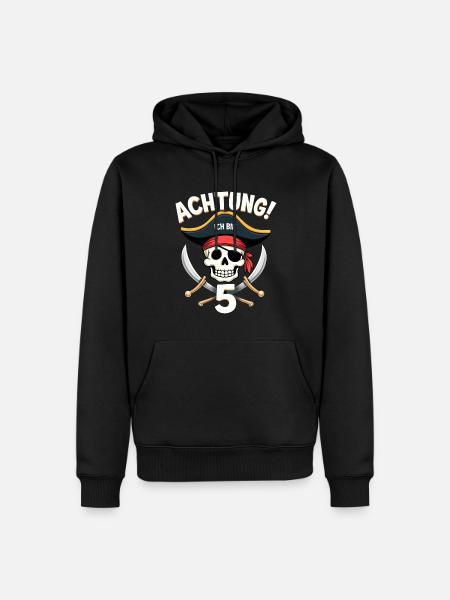 5. Geburtstag Piraten Geschenk Jungs Jungen - Männer Premium Bio Hoodie - Schwarz