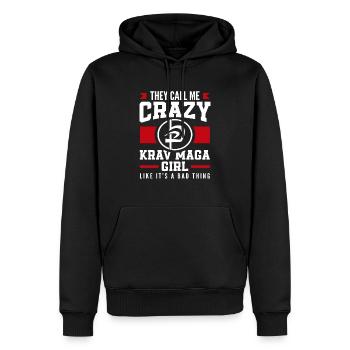 Krav Maga Mädchen - Männer Premium Bio Hoodie - Schwarz - Vorne - Nico (187cm)