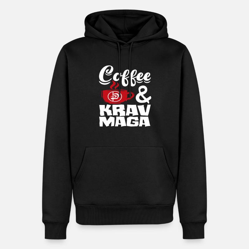 Krav Maga Kaffee - Männer Premium Bio Hoodie - Schwarz