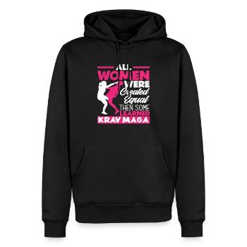 Krav Maga Arts Martiaux Femmes - Sweat à capuche Premium bio Homme - noir - Devant - Nico (187cm)