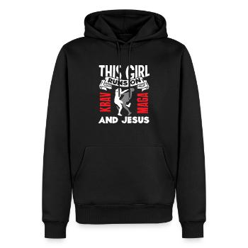 Krav Maga Arts Martiaux Filles - Sweat à capuche Premium bio Homme - noir - Devant - Nico (187cm)