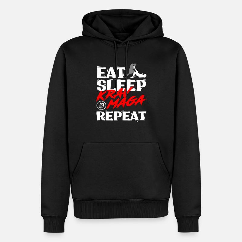 Krav Maga - Sweat à capuche Premium bio Homme - noir