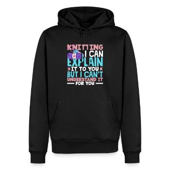 Stricken Ich Kann Es Erklären Aber Nicht Verstehen - Männer Premium Bio Hoodie - Schwarz - Vorne - Nico (187cm)