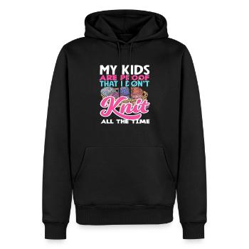 Meine Kinder Beweisen Dass Ich Nicht Immer Stricke - Männer Premium Bio Hoodie - Schwarz - Vorne - Nico (187cm)