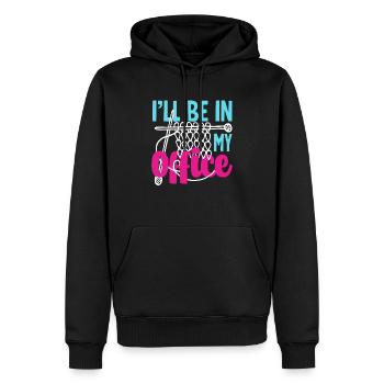 Stricken: Ich Bin In Meinem Büro - Männer Premium Bio Hoodie - Schwarz - Vorne - Nico (187cm)