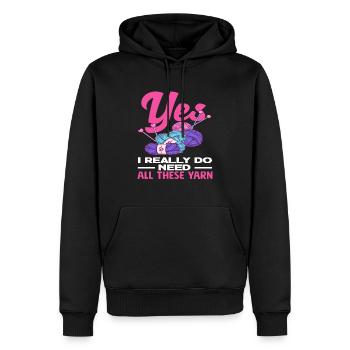 Ja Ich Brauche Diese Ganze Wolle Stricken - Männer Premium Bio Hoodie - Schwarz - Vorne - Nico (187cm)