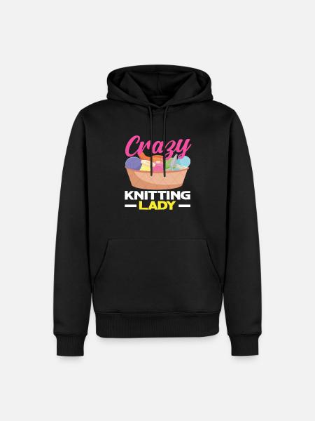Folle tricoteuse pour les créatifs - Sweat à capuche Premium bio Homme - noir