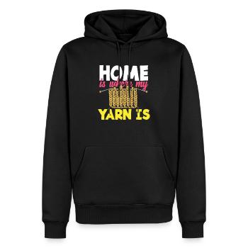 Stricken Zuhause Ist Wo Mein Garn Ist - Männer Premium Bio Hoodie - Schwarz - Vorne - Nico (187cm)