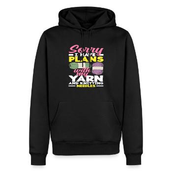 Entschuldigung Ich Habe Pläne Mit Meinem Garn Und - Männer Premium Bio Hoodie - Schwarz - Vorne - Nico (187cm)