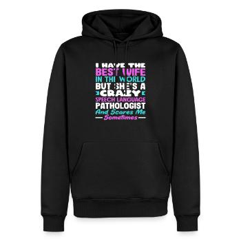 Meilleure femme mais orthophoniste folle - Sweat à capuche Premium bio Homme - noir - Devant - Nico (187cm)
