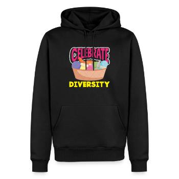 Feiere Vielfalt Stricken Kunst - Männer Premium Bio Hoodie - Schwarz - Vorne - Nico (187cm)