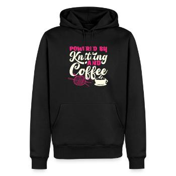 Gestrickt Von Kaffee Angetrieben - Männer Premium Bio Hoodie - Schwarz - Vorne - Nico (187cm)
