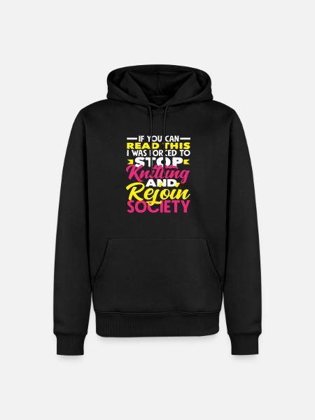 Knitting and Society - Men’s Premium Organic Hoodie - black