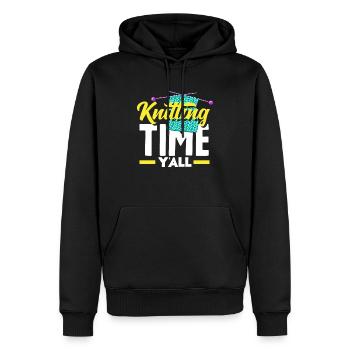 Strickzeit Für Alle Begeisterten Stricken - Männer Premium Bio Hoodie - Schwarz - Vorne - Nico (187cm)