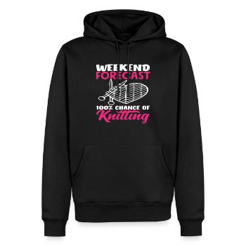 Wochenendwetter Stricken 100% Möglichkeit - Männer Premium Bio Hoodie - Schwarz - Vorne - Nico (187cm)