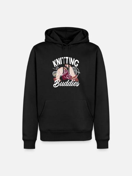 Experience knitting together with friends - Men’s Premium Organic Hoodie - black
