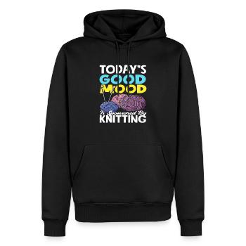 Stricken - Männer Premium Bio Hoodie - Schwarz - Vorne - Nico (187cm)