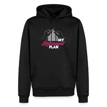 Tricoter mon plan de retraite - Sweat à capuche Premium bio Homme - noir - Devant - Nico (187cm)