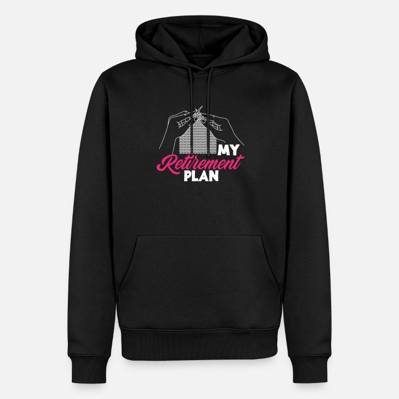 Stricken Mein Ruhestandsplan - Männer Premium Bio Hoodie - Schwarz