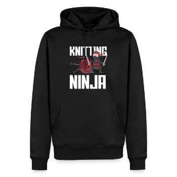 Strick Ninja Kampfkunst Für Strickfans - Männer Premium Bio Hoodie - Schwarz - Vorne - Nico (187cm)