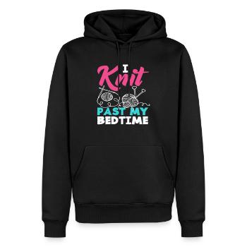 Strickvergnügen Bis Spät In Die Nacht - Männer Premium Bio Hoodie - Schwarz - Vorne - Nico (187cm)