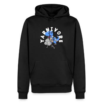 Knitting Dinosaur Yarnivore Fun - Men’s Premium Organic Hoodie - black - Front - Nico (187cm)