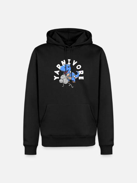 Knitting Dinosaur Yarnivore Fun - Men’s Premium Organic Hoodie - black