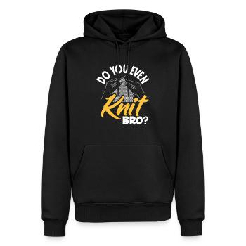 Strickst Du Überhaupt, Bruder? - Männer Premium Bio Hoodie - Schwarz - Vorne - Nico (187cm)