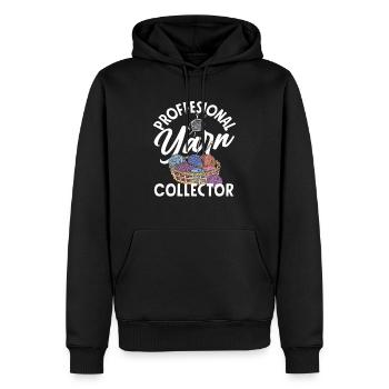 Collecteurs professionnels de fils à tricoter - Sweat à capuche Premium bio Homme - noir - Devant - Nico (187cm)