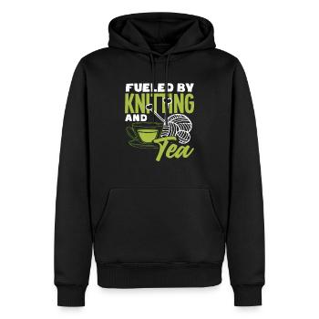 Gespannt Durch Stricken Und Tee - Männer Premium Bio Hoodie - Schwarz - Vorne - Nico (187cm)