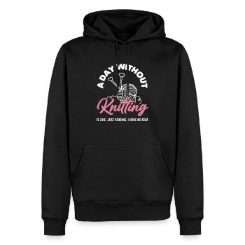 Une journée sans tricoter, je ne sais pas - Sweat à capuche Premium bio Homme - noir - Devant - Nico (187cm)