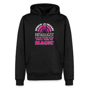 Logopäde Bitte Abstand Halten Magie Wirken - Männer Premium Bio Hoodie - Schwarz - Vorne - Nico (187cm)