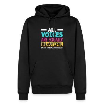 Toutes les voix sont aussi belles les unes que les autres. - Sweat à capuche Premium bio Homme - noir - Devant - Nico (187cm)
