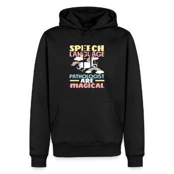 Logopäden Sind Magisch Einhorn Design - Männer Premium Bio Hoodie - Schwarz - Vorne - Nico (187cm)