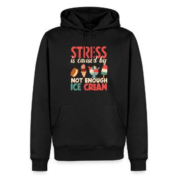 Stress dû au manque d’amateurs de glaces - Sweat à capuche Premium bio Homme - noir - Devant - Nico (187cm)